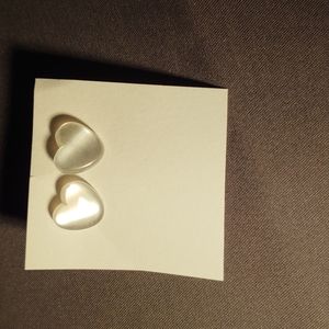 Girl's Heart Shaped Button Earrings